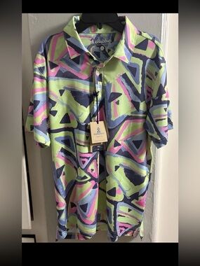 Chubbies The Retro Exploding Nacho  Performance Polo Shirt Mens Small